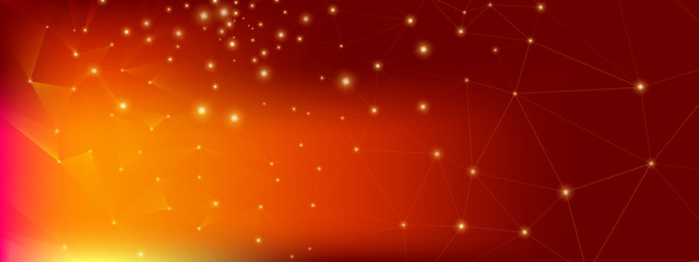 Wall Mural - high big data banner. science tech network. red
