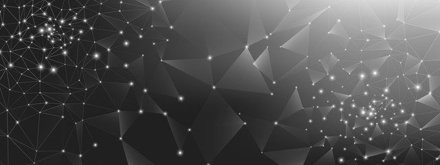 Wall Mural - abstract data flow. dark science tech network.