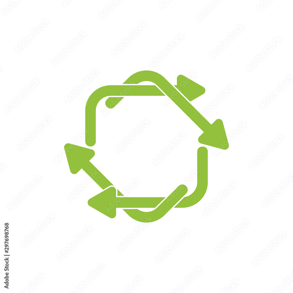 circle linked rotation arrow symbol logo vector - obrazy, fototapety, plakaty 