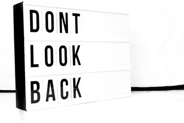 Wall Mural - Motivational Business start up board. Concept. Dont look back quote