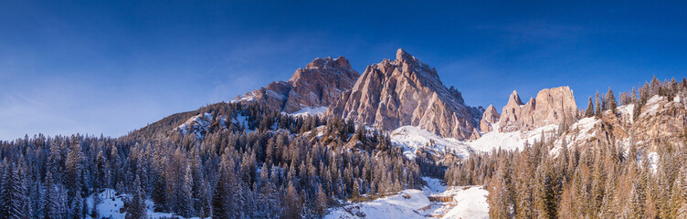 Alpine landscape at Tre Cime di Lavaredo at Dolomites