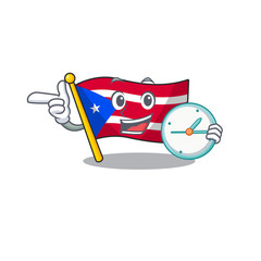 Poster - With clock flag puerto rico with the character