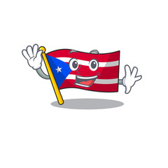 Wall Mural - Waving flag puerto rico with the character