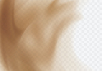 Wall Mural - desert sandstorm, brown dusty cloud or dry sand flying with gust of wind, brown smoke realistic text