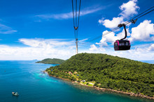 Funicular Sky Cable Car In Phu Quoc Island Ith Blue Sky And Clear Water In Southern Vietnam Indochina
