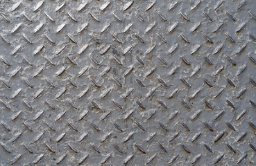 Wall Mural - painted metal texture.corrugated metal.Used checkered steel plates background