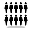 People icon in flat style. Group of people symbol for your web site design, logo, app, UI Vector EPS 10.