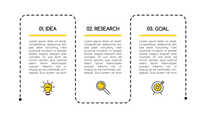 Business infographic template with 3 steps. Vector