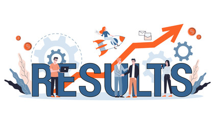 Poster - Result concept illustration. Idea of growth and success.