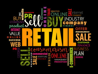 Wall Mural - Retail word cloud collage, business concept background