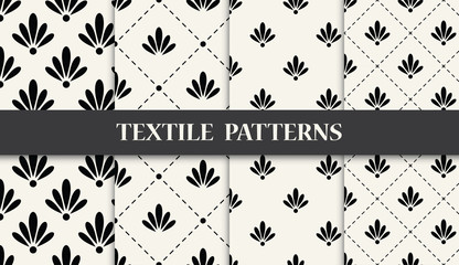 abstract geometric textile pattern set