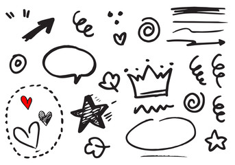 Leinwandbilder - set of Hand drawn design elements. vector illustration.
