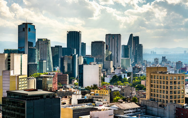 Sticker - Skyline of the business district of Mexico City