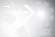 © BK_graphic - Abstract white and gray geometric technology background with gear, line and arrow shape. Vector, illustration.