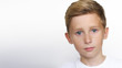 portrait of a boy on a white background