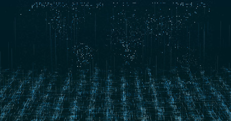 Wall Mural - Abstract grid shape background. 3D rendering