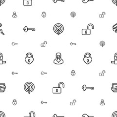 Poster - secret icons pattern seamless white background