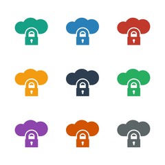 Aufkleber - cloud protection icon white background