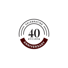 Canvas Print - 40th year celebrating anniversary emblem logo design template