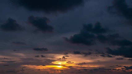 Wall Mural - Time lapse Video of cloud moving on sky in sunset or sunrise background in nature