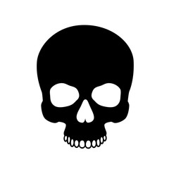 Wall Mural - Human skull isolated on black,color symbol.