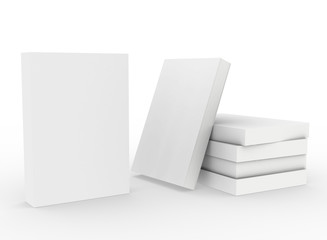 Poster - template empty book mockup set white background , 3d rendering	