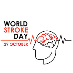 World Stroke Day - Vector logo poster illustration of World Stroke Day on October 29th. Health care awareness campaign. 