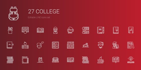 Poster - college icons set