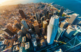 Downtown San Francisco aerial view of skyscrapers