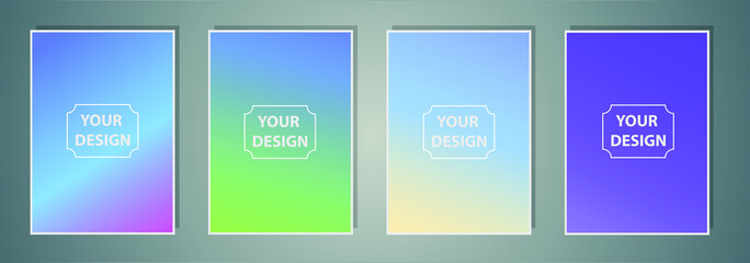 Fototapete - Modern vector template for cover, poster, brochure, mobile app. Abstract color gradient background