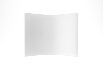 Spring Pop Up mockup stand front view. Curved matte surface isolated white background. 3d rendering