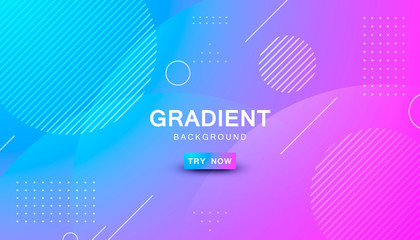 Colorful geometric shape background. pink and blue gradient.
