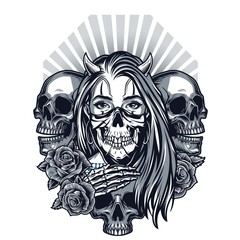 Poster - Vintage chicano style tattoo concept