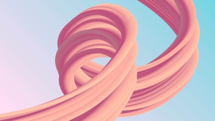 Wall Mural - Pink curvy abstract element, rubber, chewing gum, futuristic modern background