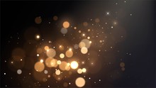 Vector Background With Golden Bokeh Dust, Blur Effect, Sparks
