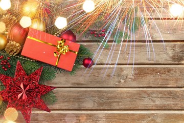 Wall Mural - christmas decorations with blank space