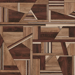 Wall Mural - Abstract wood pattern parquet texture Brown