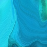 Fototapeta Abstrakcje - futuristic concept of motion speed lines with light sea green, bright turquoise and dark turquoise colors. good as background or backdrop wallpaper