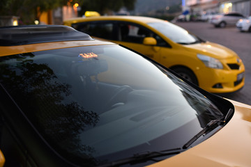 Wall Mural - yellow cabs on city street