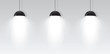 Three ceiling lamp. Realistic vector