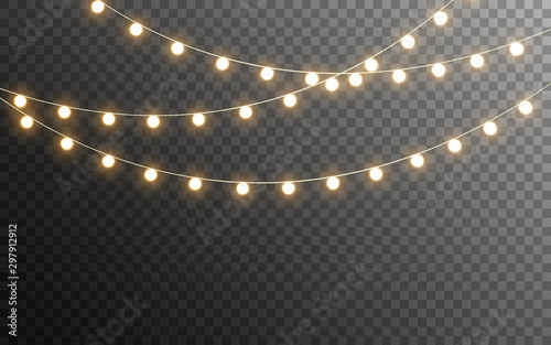 Christmas lights isolated Tableau sur Toile