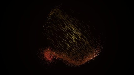 Poster - Abstract background whirlwind motion. Animation. Beautiful abstraction of mesmerizing whirlwind of multicolored small particles whirling on the black background.