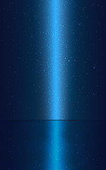 Wall Mural - dark sky with shining stars and horizon on galaxy.