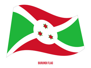 Burundi Flag Waving Vector Illustration on White Background. Burundi National Flag.