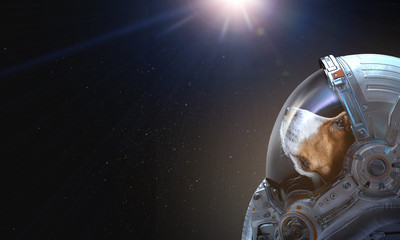 Fototapete - First trip to space. Mixed media