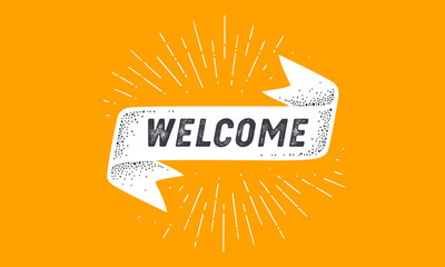 Wall Mural - flag welcome. old school flag banner with text welcome