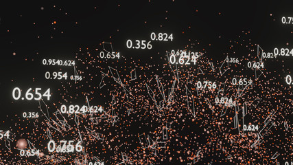 Poster - Abstract network of lines and random numbers