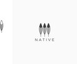 Three feather Native Logo Icon Design Template Vector Illustration