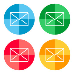 Poster - Set of colorful envelope icons. E-mail buttons. Vector.