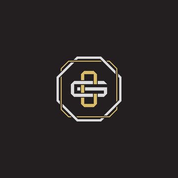 CG Initial letter overlapping interlock logo monogram line art style